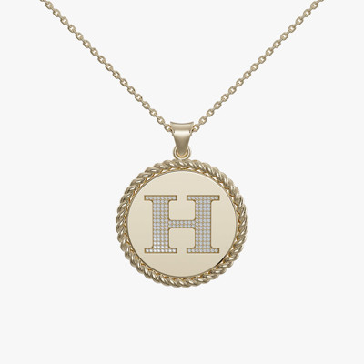 Alphabet (H) Large Jewelry Pendant